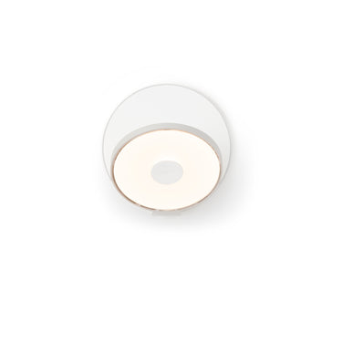 Koncept Gravy Wall Sconce Silver Body Matte White Plates Hardwire