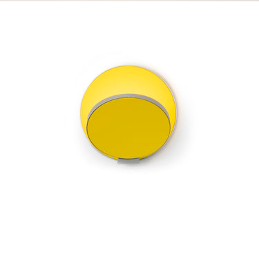Koncept Gravy Wall Sconce Silver Body Matte Yellow Plates Hardwire