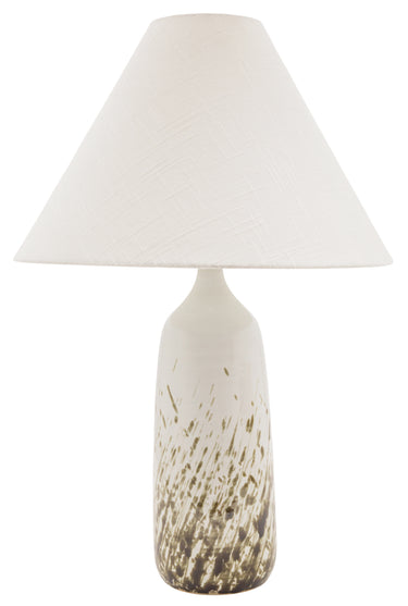 House of Troy Scatchard 25" Stoneware Table Lamps in Decorated White Gloss