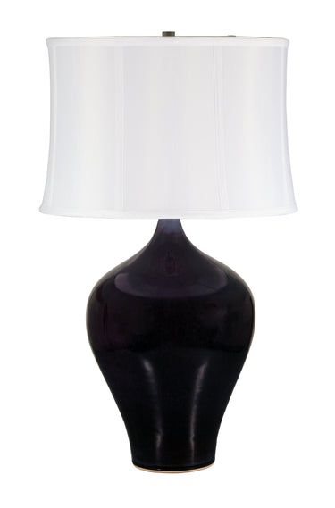 House of Troy Scatchard 25" Stoneware Table Lamps in Eggplant