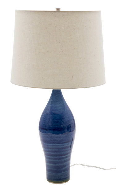 House of Troy Scatchard 27" Stoneware Table Lamps in Blue Gloss