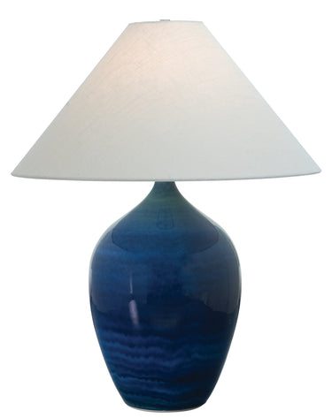 House of Troy Scatchard 27" Stoneware Table Lamps in Blue Gloss