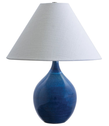 House of Troy Scatchard 19" Stoneware Accent Lamp in Blue Gloss
