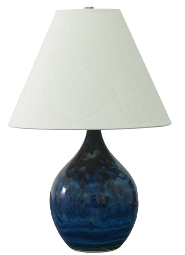 House of Troy Scatchard 19" Stoneware Accent Lamp in Midnight Blue