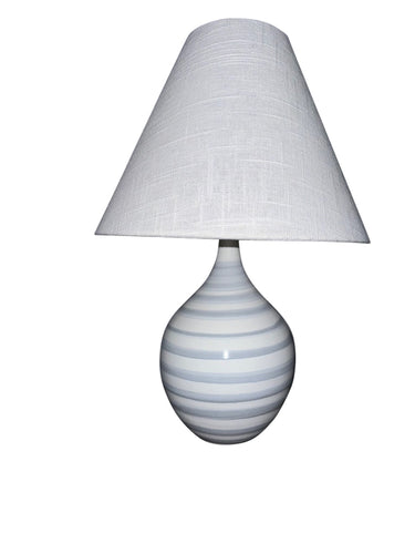 House of Troy Scatchard 19" Stoneware Accent Lamp in Sapphire Ring