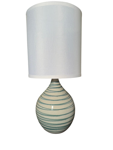 House of Troy Scatchard 20.5" Stoneware Table Lamps in Emerald Wave