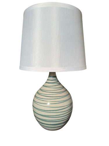 House of Troy Scatchard 18.5" Stoneware Table Lamps in Emerald Wave