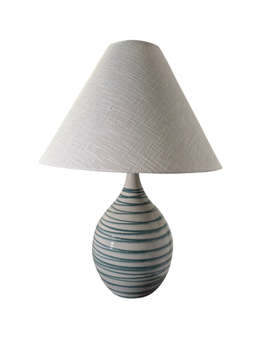 House of Troy Scatchard 22.5" Stoneware Table Lamps in Emerald Wave