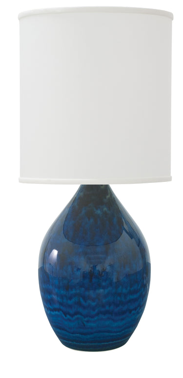 House of Troy Scatchard 24" Stoneware Table Lamps in Midnight Blue