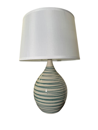House of Troy Scatchard 21" Stoneware Table Lamps in Emerald Wave