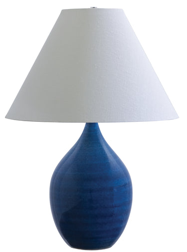 House of Troy Scatchard 28" Stoneware Table Lamps in Blue Gloss