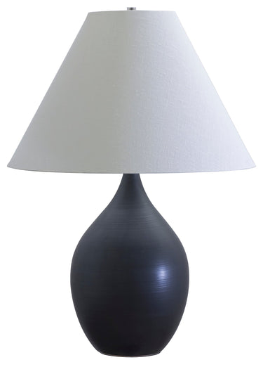 Black Matte Scatchard 28" Stoneware Table Lamp – House of Troy studio photo