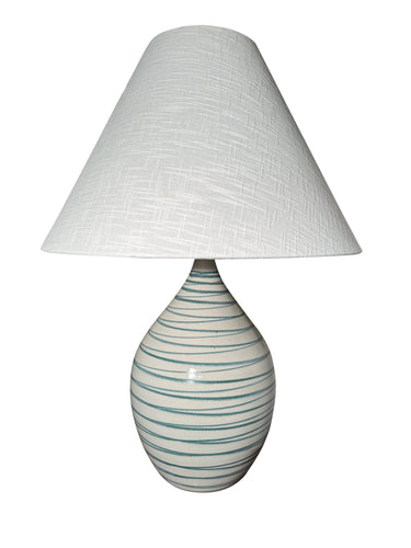 House of Troy Scatchard 28" Stoneware Table Lamps in Emerald Wave