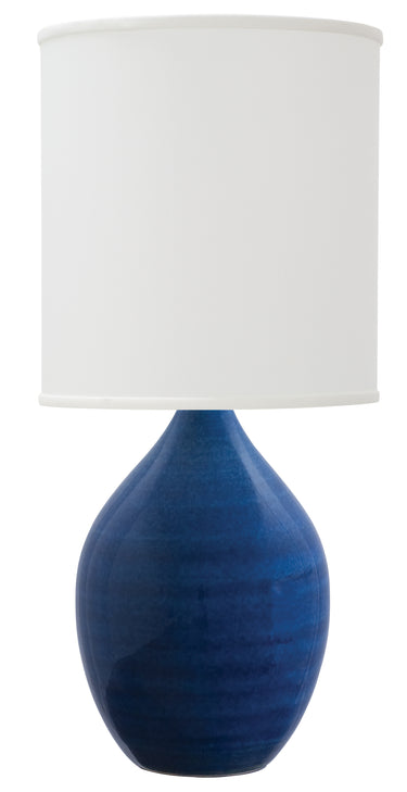 House of Troy Scatchard 30" Stoneware Table Lamps in Blue Gloss