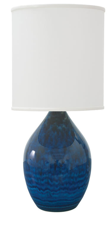 House of Troy Scatchard 30" Stoneware Table Lamps in Midnight Blue