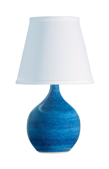 Blue Gloss Scatchard 13.5" Stoneware Mini Accent Lamp – House of Troy studio photo