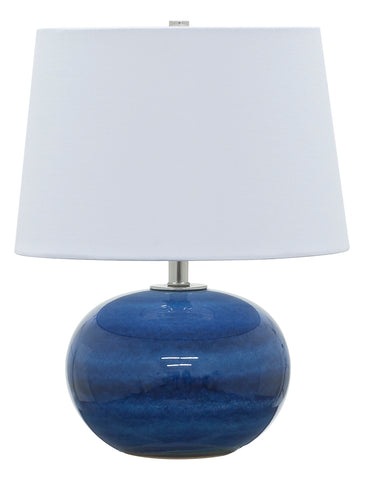House of Troy Scatchard 17" Stoneware Table Lamps in Blue Gloss