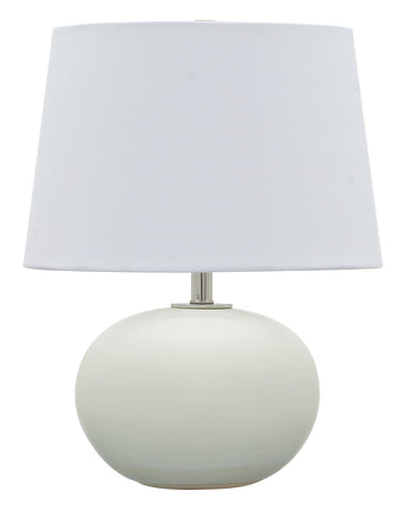 White Matte Scatchard 17" Stoneware Table Lamp – House of Troy studio photo