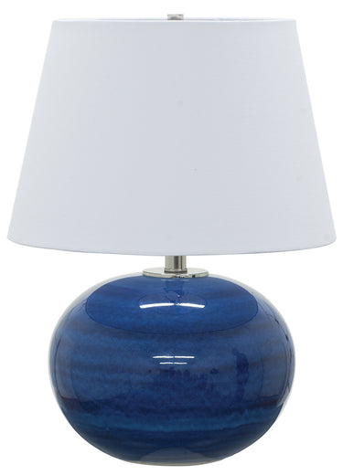House of Troy Scatchard 22" Stoneware Table Lamps in Blue Gloss