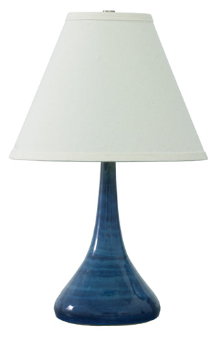 House of Troy Scatchard 19" Stoneware Table Lamps in Blue Gloss