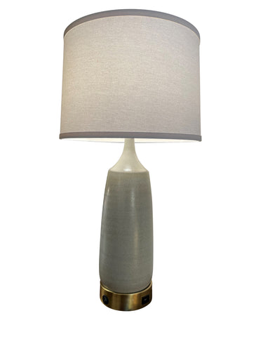 House of Troy Scatchard Table Lamps with AB Metal USB Base in Sand