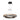 Modern weathered oak and black two-ring LED chandelier by Visual Comfort hanging in a contemporary dining room