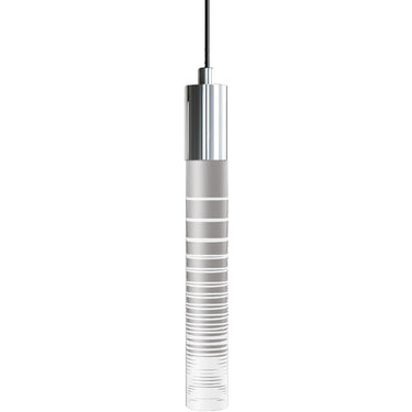 Gradient Pipe acrylic LED pendant light for modern residential kitchens in Polished Chrome