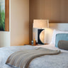 Nova of California Half Moon Table Lamp Night Light Feature 30 Dark Brown Brushed Nickel