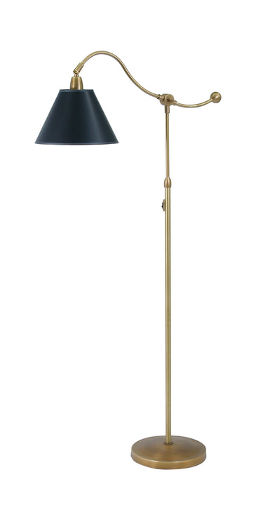 House of Troy Hyde Park Floor Lamps Weathered Brass w/Black Parchment Shade