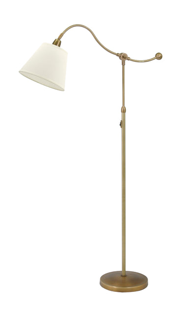 House of Troy Hyde Park Floor Lamps Weathered Brass w/White Linen Shade