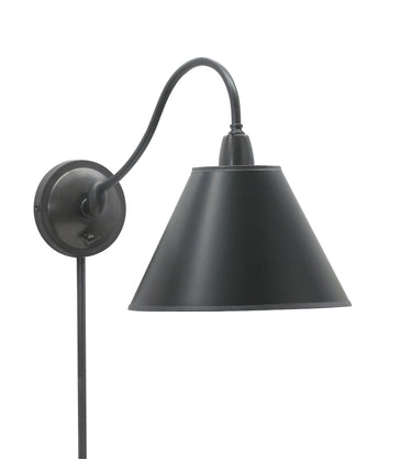 House of Troy Hyde Park Wall Swings Oil Rubbed Bronze w/Black Parchment