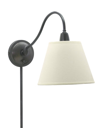 House of Troy Hyde Park Wall Swings Oil Rubbed Bronze w/White Linen Shade