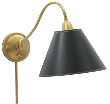House of Troy Hyde Park Wall Swings Weathered Brass w/Black Parchment