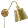 House of Troy Hyde Park Wall Swings Weathered Brass w/Metal Shade