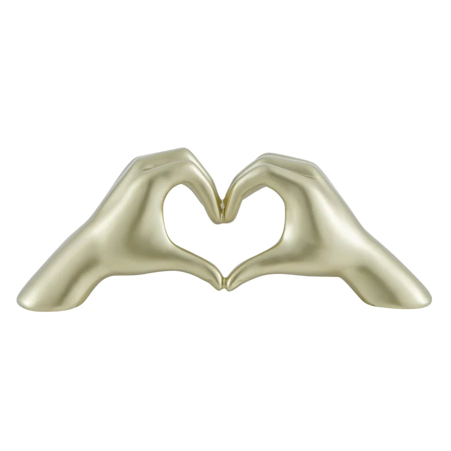 Heart Hands Champagne Gold Tabletop Art | Finesse Decor