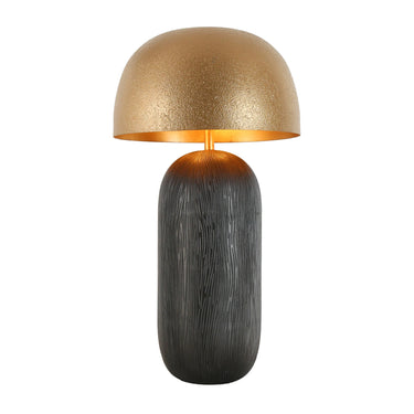 LNC Hecatonimos Antique Gold & Black Metal Shade Table Lamp (HA05027)