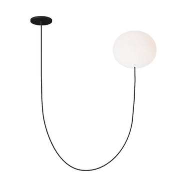 Helium Array 1-Light Modern LED Chandelier – 21.6" Wide Glass Globe Pendant by Visual Comfort