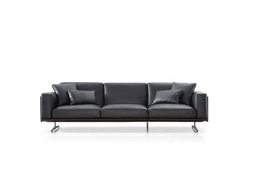 Henry Modern Sofa by Soho Concept in Black PPM-S leatherette with sleek black steel base