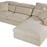 Hollywood Adjustable Sectional Sofa by Soho Concept in cream tweed fabric, right-hand facing modern sectional for living room seating
