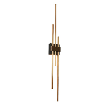 Modern Black & Brass 3-Light LED Wall Sconce