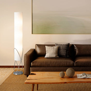 Nova of California Internal Floor Lamp Chrome White Linen Shade