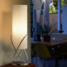 Nova of California Internal Table Lamp Chrome White Linen Shade