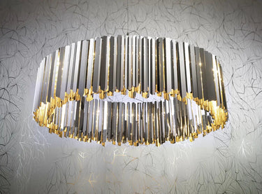 Tom Kirk Facet 24-inch Polished Metal Chandelier for Modern Living Rooms