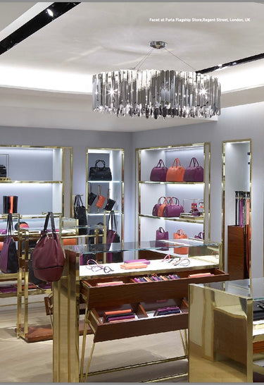 Tom Kirk designed 40-inch dimmable ambient lighting chandelier