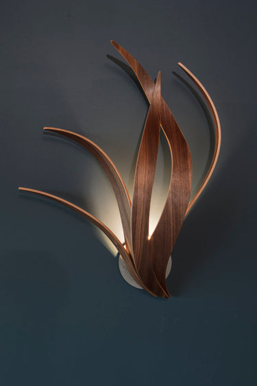 Handcrafted Wooden Wall Sconce Iris Wall Light