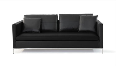 Soho Concept Istanbul contemporary sofa with stainless steel base and black PPM-FR upholstery for modern small spaces