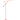 Artemide Ixa dimmable LED floor lamp 3000K warm white light for living room in red finish