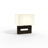 Nova of California Julie Reclining Table Lamp Dark Walnut Wood Weathered Brass White Linen Shade