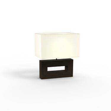 Nova of California Julie Reclining Table Lamp Dark Walnut Wood Weathered Brass White Linen Shade