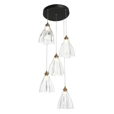 Juanshin 5-Light Black and Brass Chandelier - Dining Room